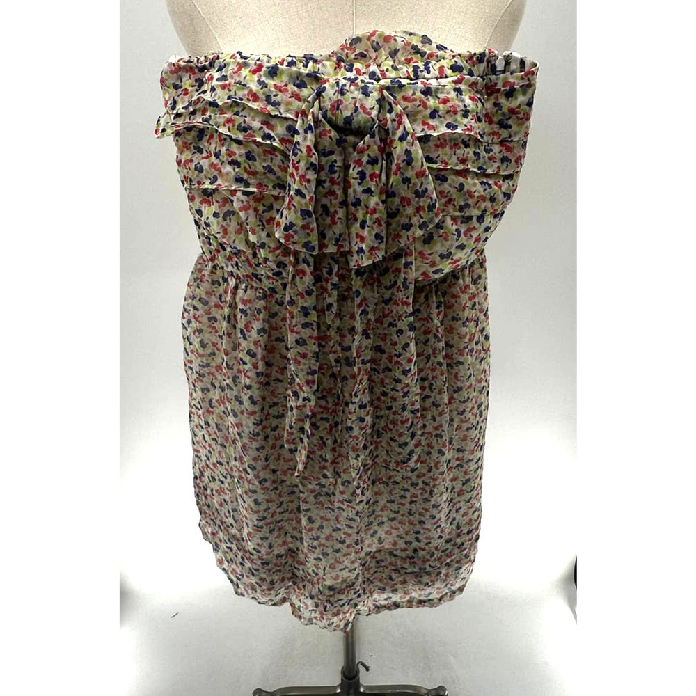 Parameter White/Floral Ruffled Sleeveless Lined Baby Doll Mini Dress NWT-6